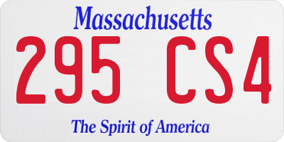 MA license plate 295CS4