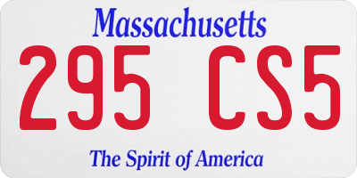 MA license plate 295CS5