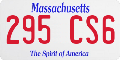 MA license plate 295CS6