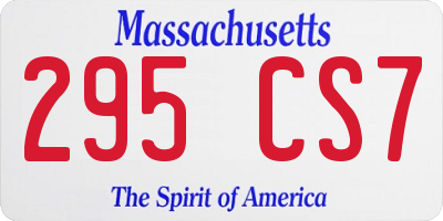 MA license plate 295CS7