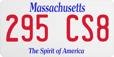 MA license plate 295CS8