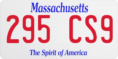 MA license plate 295CS9