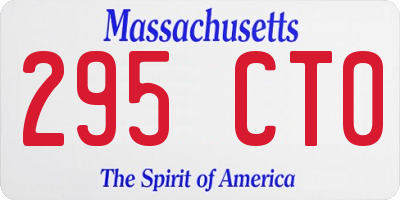 MA license plate 295CT0