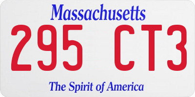MA license plate 295CT3