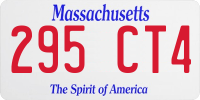 MA license plate 295CT4