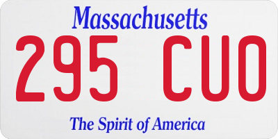MA license plate 295CU0