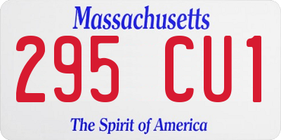 MA license plate 295CU1