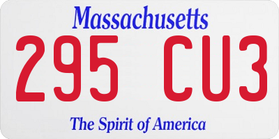 MA license plate 295CU3