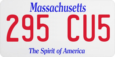 MA license plate 295CU5