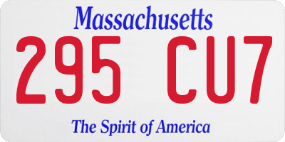 MA license plate 295CU7