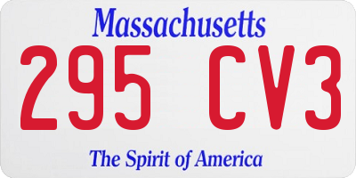 MA license plate 295CV3