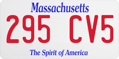 MA license plate 295CV5