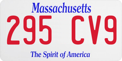 MA license plate 295CV9