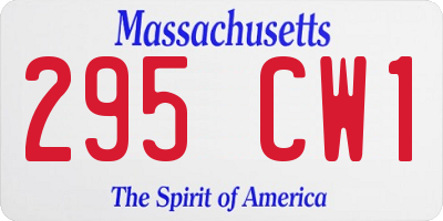 MA license plate 295CW1