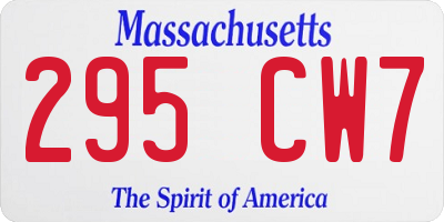 MA license plate 295CW7