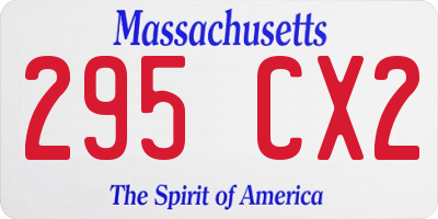 MA license plate 295CX2