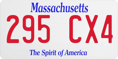MA license plate 295CX4