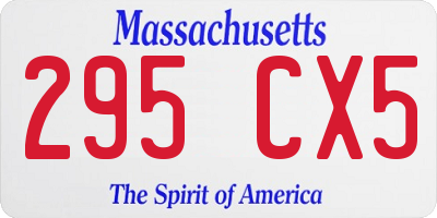 MA license plate 295CX5