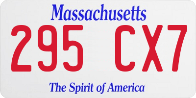 MA license plate 295CX7