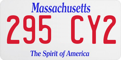 MA license plate 295CY2
