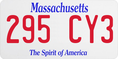 MA license plate 295CY3