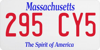 MA license plate 295CY5