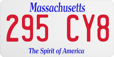 MA license plate 295CY8