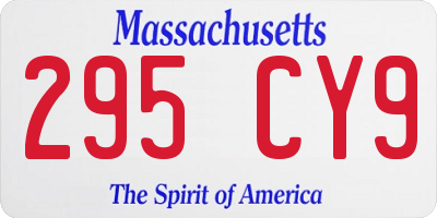 MA license plate 295CY9