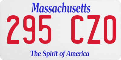 MA license plate 295CZ0