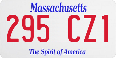 MA license plate 295CZ1