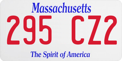 MA license plate 295CZ2