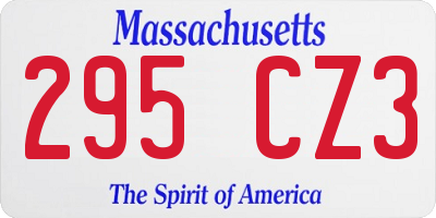 MA license plate 295CZ3