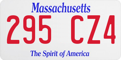 MA license plate 295CZ4