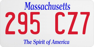 MA license plate 295CZ7