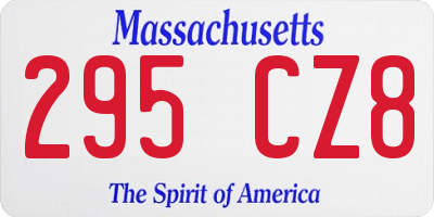 MA license plate 295CZ8