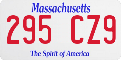 MA license plate 295CZ9