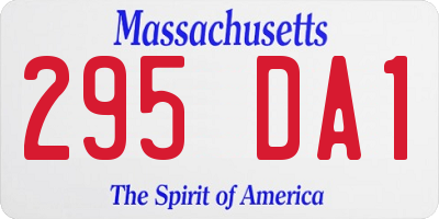 MA license plate 295DA1