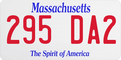 MA license plate 295DA2