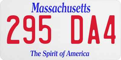 MA license plate 295DA4