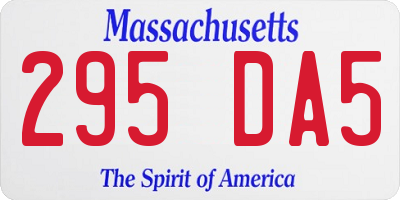 MA license plate 295DA5