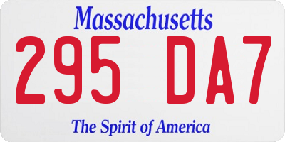 MA license plate 295DA7