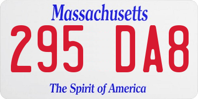 MA license plate 295DA8