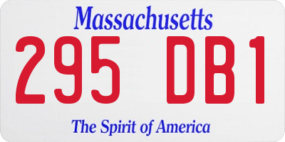 MA license plate 295DB1