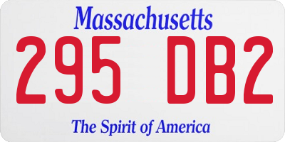 MA license plate 295DB2