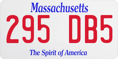 MA license plate 295DB5