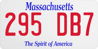 MA license plate 295DB7