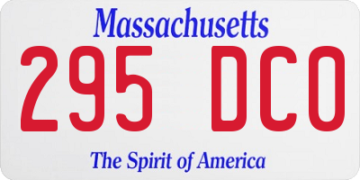 MA license plate 295DC0