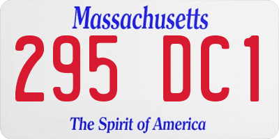 MA license plate 295DC1