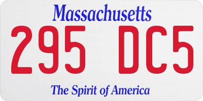 MA license plate 295DC5