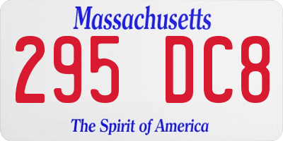 MA license plate 295DC8